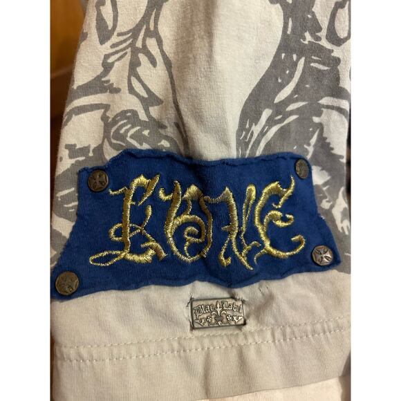 Blac Label Men's Large Shirt Top V Neck Graphics Patches - Picture 4 of 8